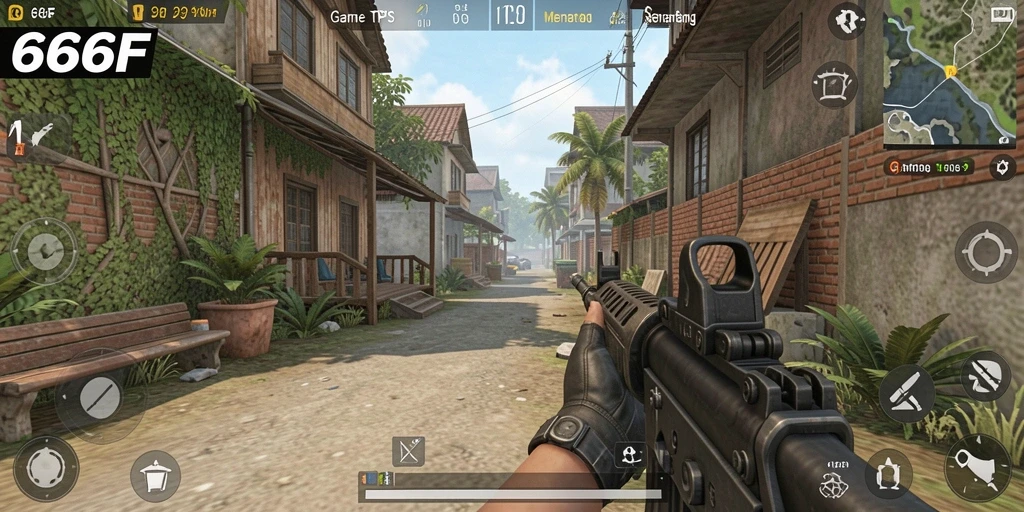 Tangkapan layar 666F menampilkan aksi seru dalam pertempuran TPS.