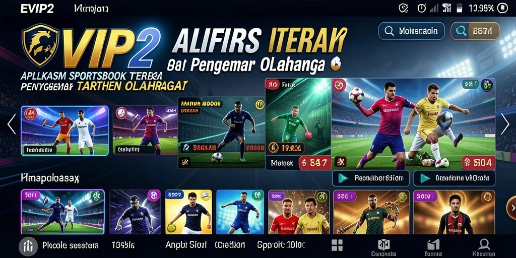 Tampilan utama EVIP2 dengan fitur taruhan olahraga yang menarik.
