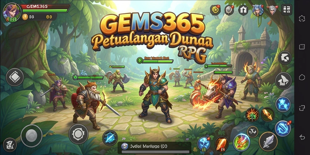 Tampilan gameplay GEMS365 yang menakjubkan dan mendebarkan.
