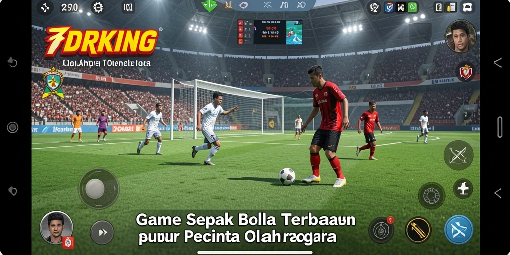 Screenshot gameplay IDRKING yang menampilkan momen seru di lapangan sepak bola.