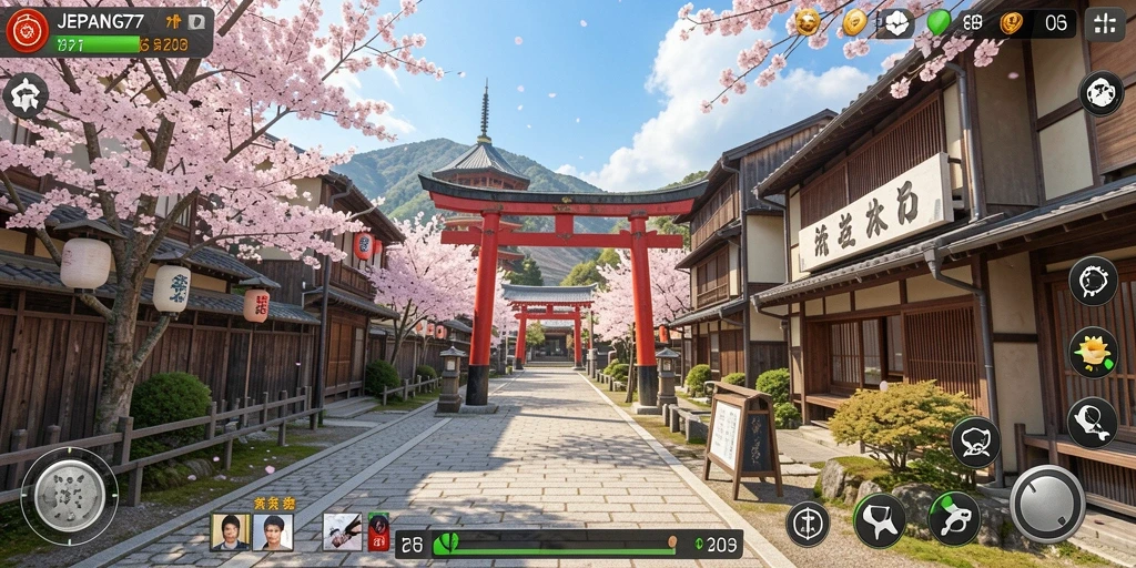 Screenshot gameplay JEPANG77 menunjukkan interaksi menarik dalam simulasi kehidupan Jepang.