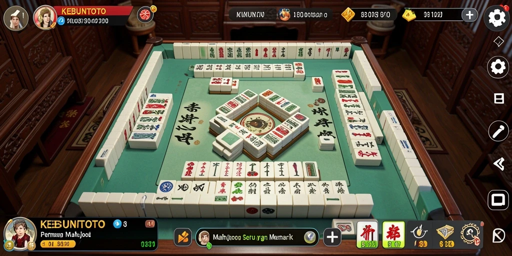 Tampilan gameplay KEBUNTOTO yang seru dengan suasana Mahjong yang menarik.