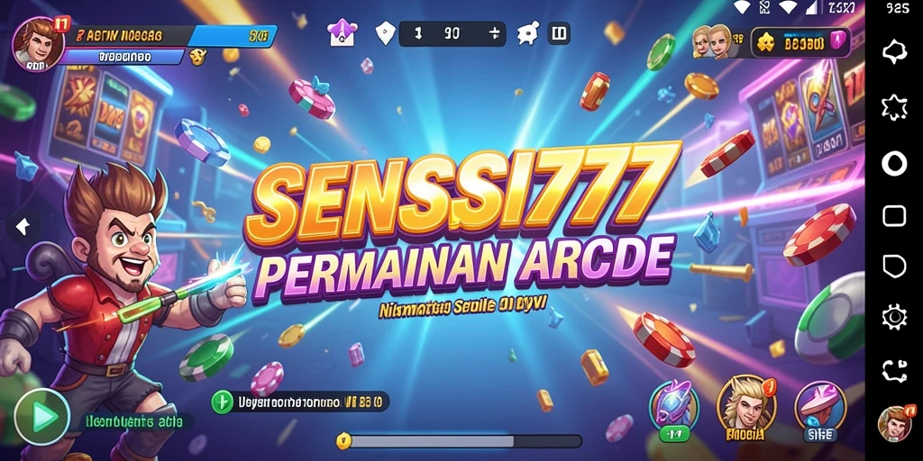 Tangkapan layar SENSASI777 menunjukkan aksi seru dalam permainan arcade.
