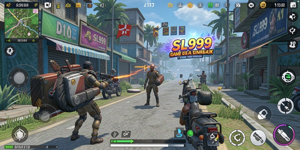 Gameplay SL999 menampilkan dunia simulasi yang kaya dan interaktif.