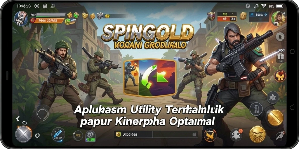 Tangkapan layar SPINGOLD menampilkan antarmuka aplikasi Utility yang menarik dan fungsional.