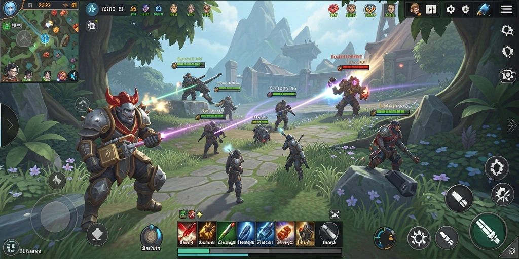 Screenshot UH77 menampilkan aksi pertarungan SLG yang seru.