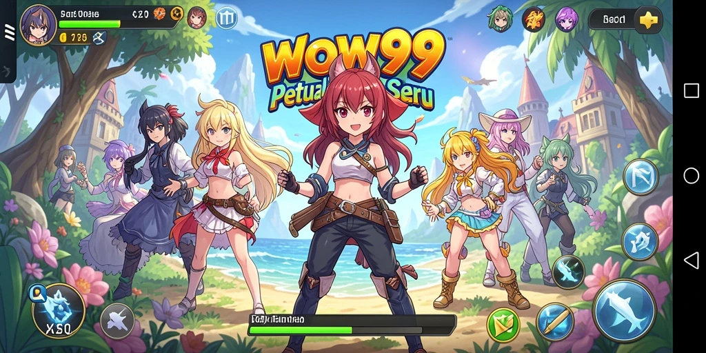 Screenshots menampilkan aksi seru dalam game Anime WOW99.